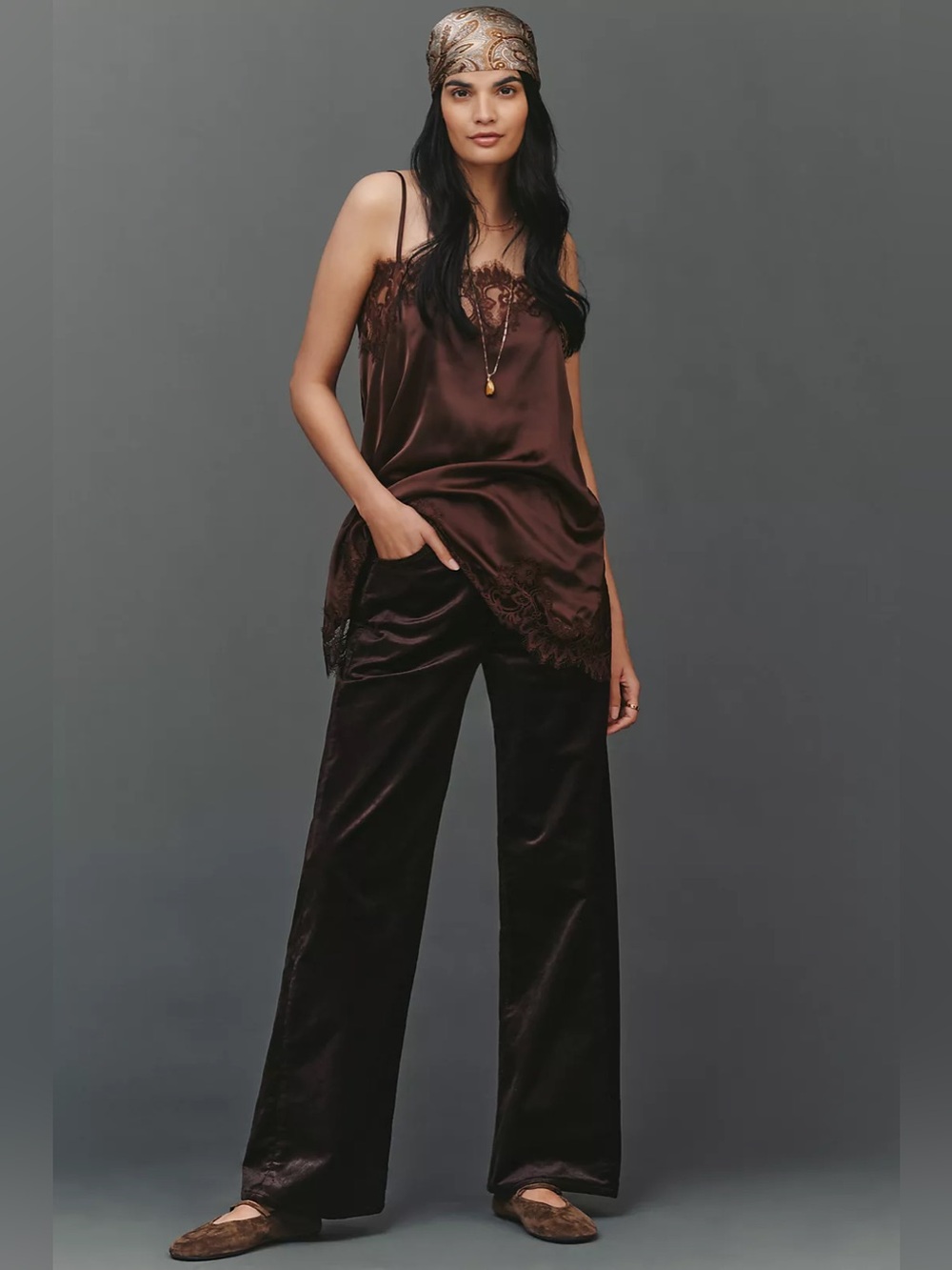 NEW Citizens of Humanity Ayla Baggy Wide-Leg Velvet Jeans in Espresso, Size 30